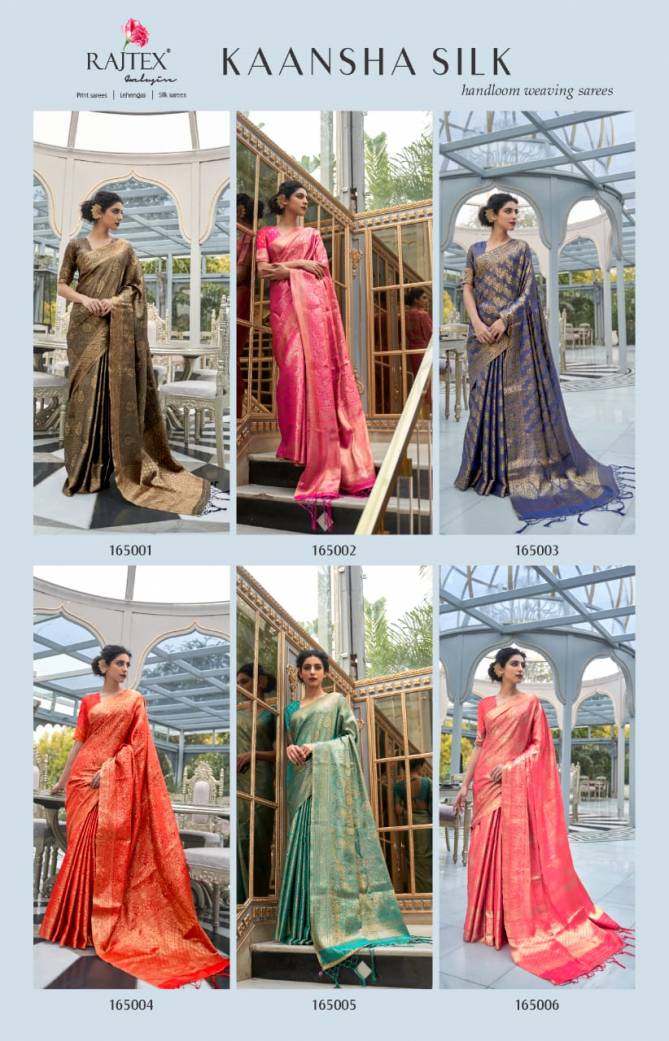 Rajtex Kaansha Latest Fancy  Designer Banarasi silk with soft zari weaving Exclusive Silk Saree Collection